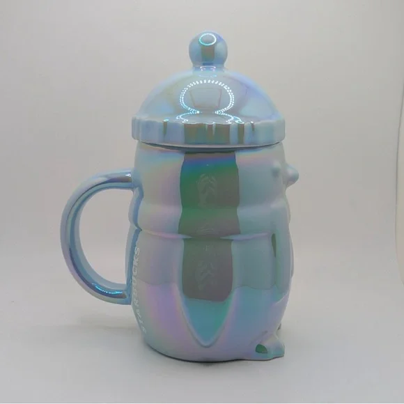 Starbucks Iridescent Blue Ceramic 14oz Penguin Mug BNWT - Picture 6 of 7